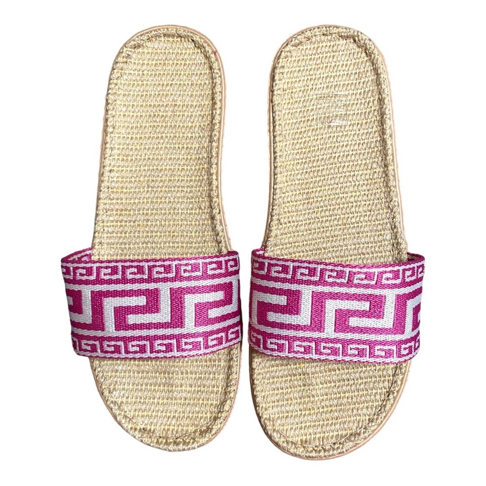 New Womens Straw Slippers Size  7 - 7 1/2 M